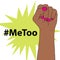 Hashtag MeToo vector illustration with fist of a feminist.