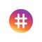Hashtag. Number sign, hash, or pound sign. Vector Illustration.