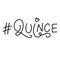 Hashtag Quince, fifteen in Spanish, black vector illustration isolated on white background. Lettering for Quinceanera