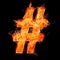 The hashtag sign as burning symbol