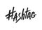 Hashtag signs. Number sign, hash, or pound sign. Seamless pattern of hand painted symbols isolated on a white background