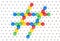 Hashtag symbol assembled of colorful mosaic