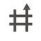 Hashtag symbol of trending topic with an up arrow.