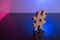 Hashtag Tagging Symbol letter on color light background.