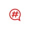 Hashtag trending topic speak logo design