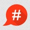 Hashtag vector icon in flat style. Social media marketing illustration on isolated transparent background. Hashtag network