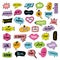 Hashtags. Communication trendy fun social world in speaking bubbles teenagers slang recent vector illustration templates