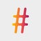 Hashtags Icon Flat vector social media community sign/symbol