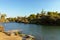 The Hasi River that flows within the Valley of the Springs and the settlement of Nir David in the Jordan Valley