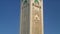 Hassan Mosque hand held shot panning down tower