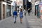 Hasselt, Limburg, Belgium - Mother and teenage daughter in the shopping street of old town