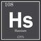 Hassium chemical element, dark square symbol