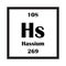 Hassium chemical element icon