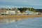 Hasting beach and seafront buildings and Castle. Sussex, UK