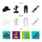 Hat, cactus, jeans, knot on the lasso. Rodeo set collection icons in black,flat,outline style vector symbol stock