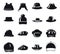 Hat cartoon set fashion hat collection on isolated vector Silhouettes