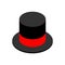 Hat cylinder isometric style isolated. Cap aristocrat.