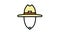 hat gardening color icon animation