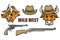 Hat and guns cowboy. Cartoon picture of the wild west. Cowboy Concept.