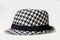 Hat with a houndstooth pattern