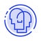 Hat, Human, Empathy, Feelings Blue Dotted Line Line Icon