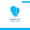 Hat, Human, Empathy, Feelings Blue Solid Logo Template. Place for Tagline