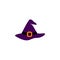 Hat of icon Halloween witchcraft the color