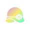 Hat icon solid gradient purple yellow green summer beach symbol illustration