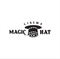 Hat magic movie cinema logo Hipster Retro template icon, Movie Video Cinema Cinematography Film Production Logo.