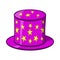 Hat of magician icon, cartoon style
