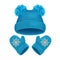 Hat and Mitten Set Winter Accessories. Vector