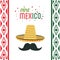 hat and mustache icon. Mexico culture. Vector graphic