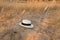 Hat on sand. straw hat. sand. summer