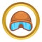 Hat and sunglasses tanker vector icon