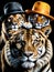 Hat titude The Regal Trio of Lion Wolf and Tiger.AI Generated