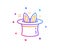 Hat-trick line icon. Magic tricks with hat and rabbit sign. Vector