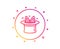 Hat-trick line icon. Magic tricks with hat and rabbit sign. Vector