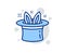 Hat-trick line icon. Magic tricks with hat and rabbit sign. Vector