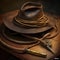 Hat and Whip Vintage Western Art Poster