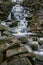 Hatch Brook Waterfall flows down the West Pennine Moors in Brinscall, Chorley