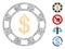 Hatch Dollar Casino Chip Icon Vector Mosaic