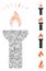 Hatch Fire Torch Light Icon Vector Mosaic