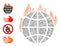 Hatch Global Warming Fire Icon Vector Collage
