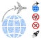 Hatch International Flight Icon Vector Mosaic