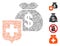 Hatch Money Bag Shield Icon Vector Collage