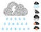 Hatch Mosaic Thunderstorm Rain Cloud Icon