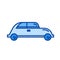 Hatchback car line icon.