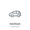 Hatchback outline vector icon. Thin line black hatchback icon, flat vector simple element illustration from editable