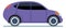 Hatchback side view. Cartoon purple car icon
