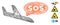 Hatched Airplane Sos Message Vector Mesh
